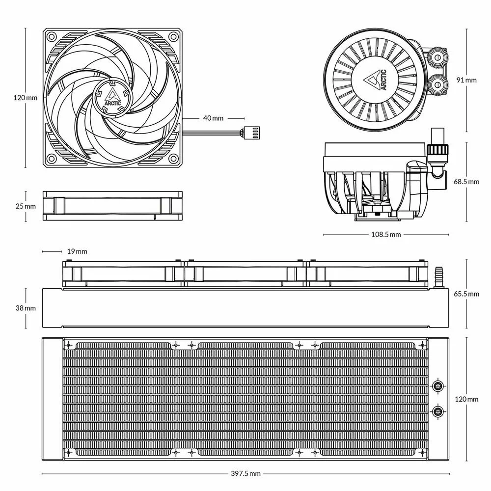 Водяное охлаждение ARCTIC Liquid Freezer III - 280 A-RGB(White), ACFRE00151A, S1851/1700/AMD4/5